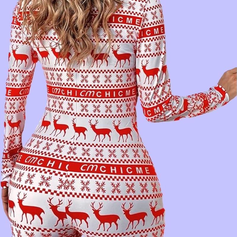 Christmas Pajamas, Women’S Jumpsuit/Romper. Winter, Sexy, Bodycon