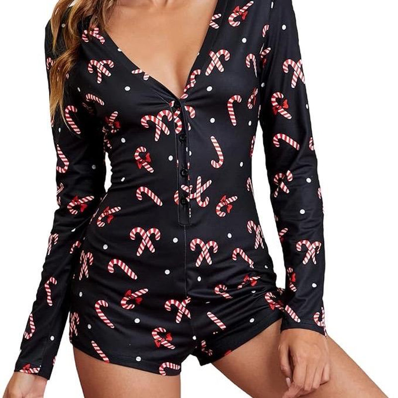 Christmas Pajamas, Women’S Jumpsuit/Romper. Winter, Sexy, Bodycon