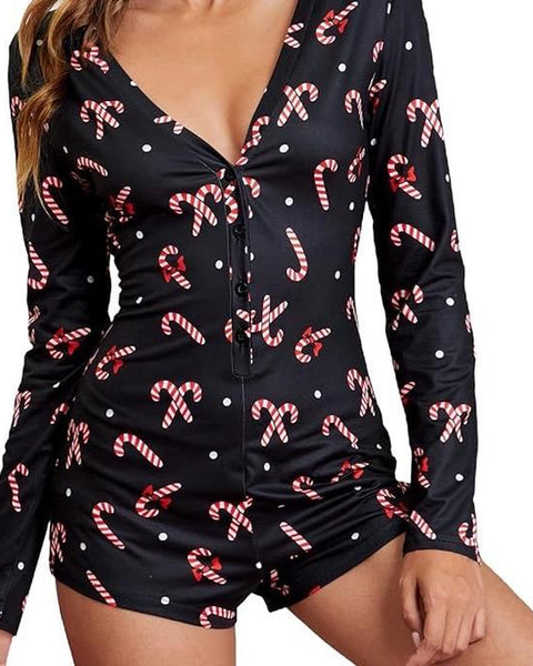 Christmas Pajamas, Women’S Jumpsuit/Romper. Winter, Sexy, Bodycon