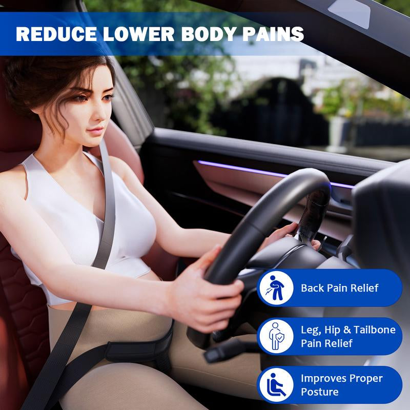 Pregnancy Car Seat Cushion -Designed to Secure the Lap Belt on Pelvic Bone Prevent Compression of Belly - Easy to Set up and Use - Provide Comfortable and Safe Driving for Pregnant Women