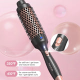 Thermal Brush for Blowout Look, 1 1/2 Inch Ionic Heated Nylon Brush Get Natural Curls, Rose Gold