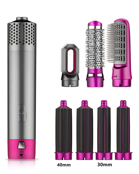 7 in 1 Hair Dryer Hot Air Brush Styler and Volumizer Hair Straightener Curler Comb Negative Ion One Step Hair Dryer Brush