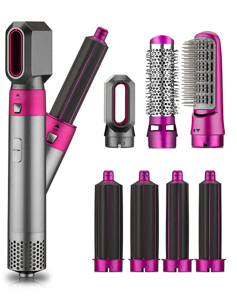 7 in 1 Hair Dryer Hot Air Brush Styler and Volumizer Hair Straightener Curler Comb Negative Ion One Step Hair Dryer Brush