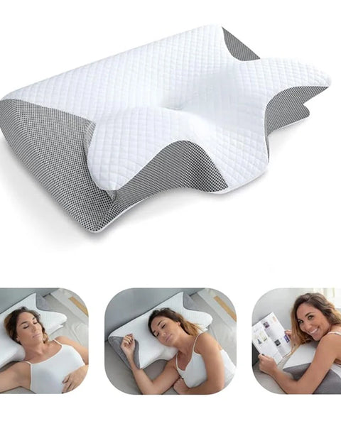 1Pc Memory Foam Cervical Pillow, 2 in 1 Ergonomic Contour Orthopedic Pillow for Neck Pain, Contoured Support Pillows,Neck Pillow