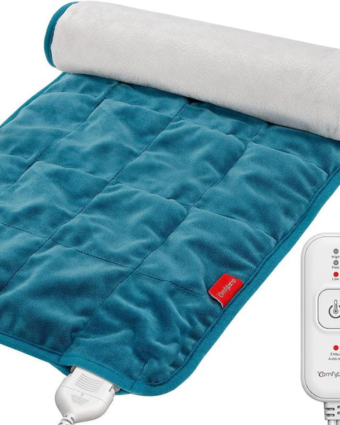 Comfytemp Full Weighted Heating Pad, 2.2Lb Large Electric Heating Pad for Neck and Shoulders, Moist & Dry Heat Soothe with Auto-Off, 12X24, Washable