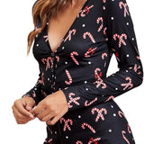 Christmas Pajamas, Women’S Jumpsuit/Romper. Winter, Sexy, Bodycon