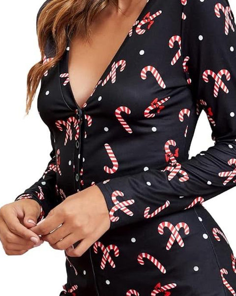 Christmas Pajamas, Women’S Jumpsuit/Romper. Winter, Sexy, Bodycon