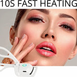 Heated Eyelash Curler Electric 2-Level Temperature Control Long-Lasting Curling and Shaping Portable Rechargeable Eyelash Curler