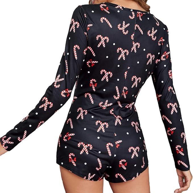 Christmas Pajamas, Women’S Jumpsuit/Romper. Winter, Sexy, Bodycon