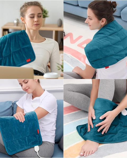 Comfytemp Full Weighted Heating Pad, 2.2Lb Large Electric Heating Pad for Neck and Shoulders, Moist & Dry Heat Soothe with Auto-Off, 12X24, Washable